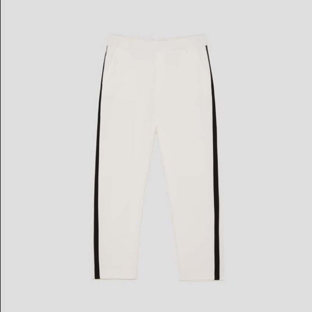 WORN TWICE ZARA CHINO TROUSERS WITH SIDE STRIPE🌸 - Picture 4 of 4